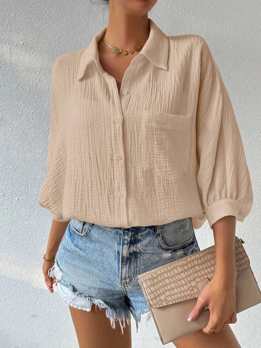 Womens Casual Button Up Shirt