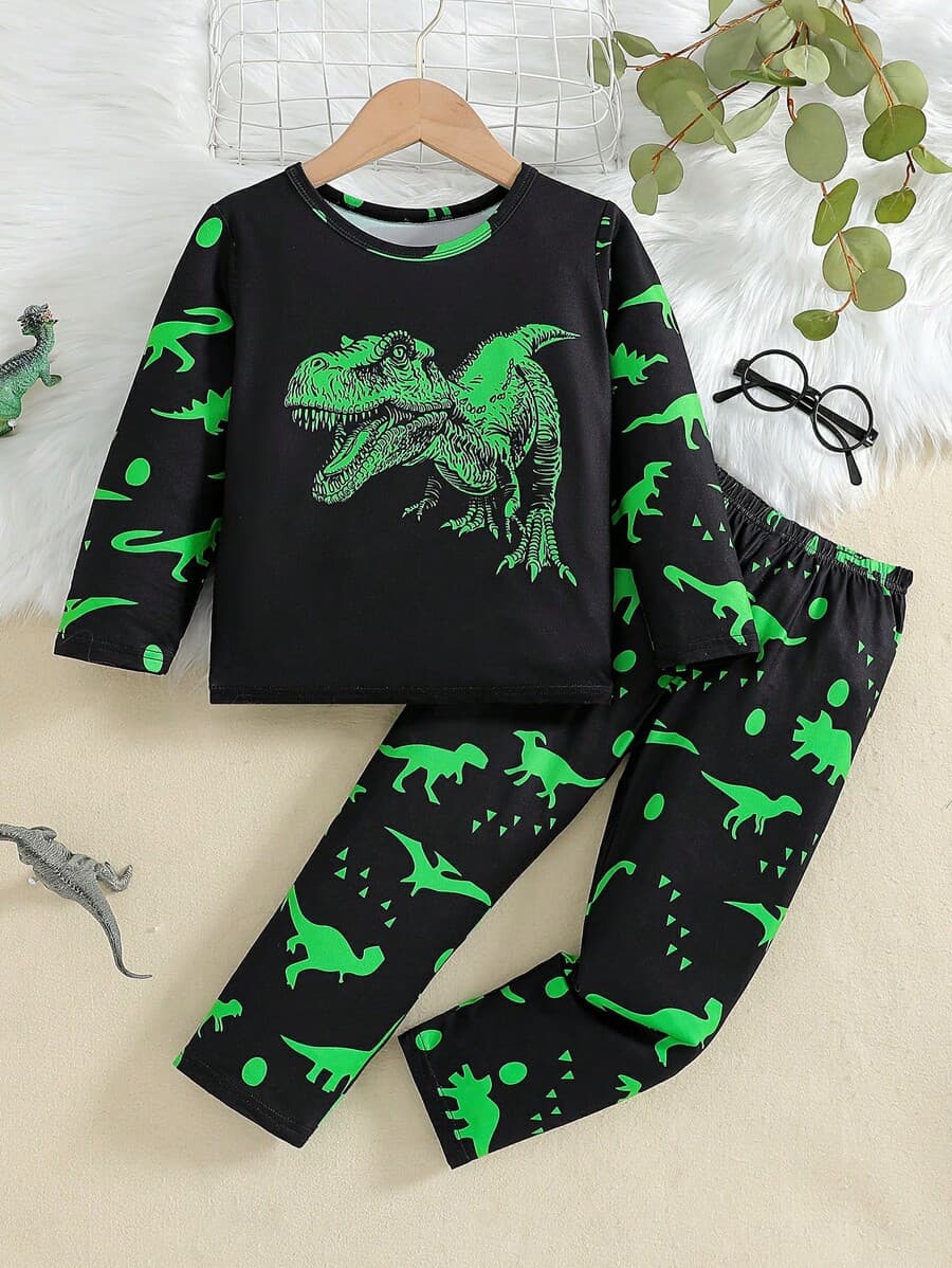 Boys Cartoon Dinosaur Pattern Glow-In-The-Dark
