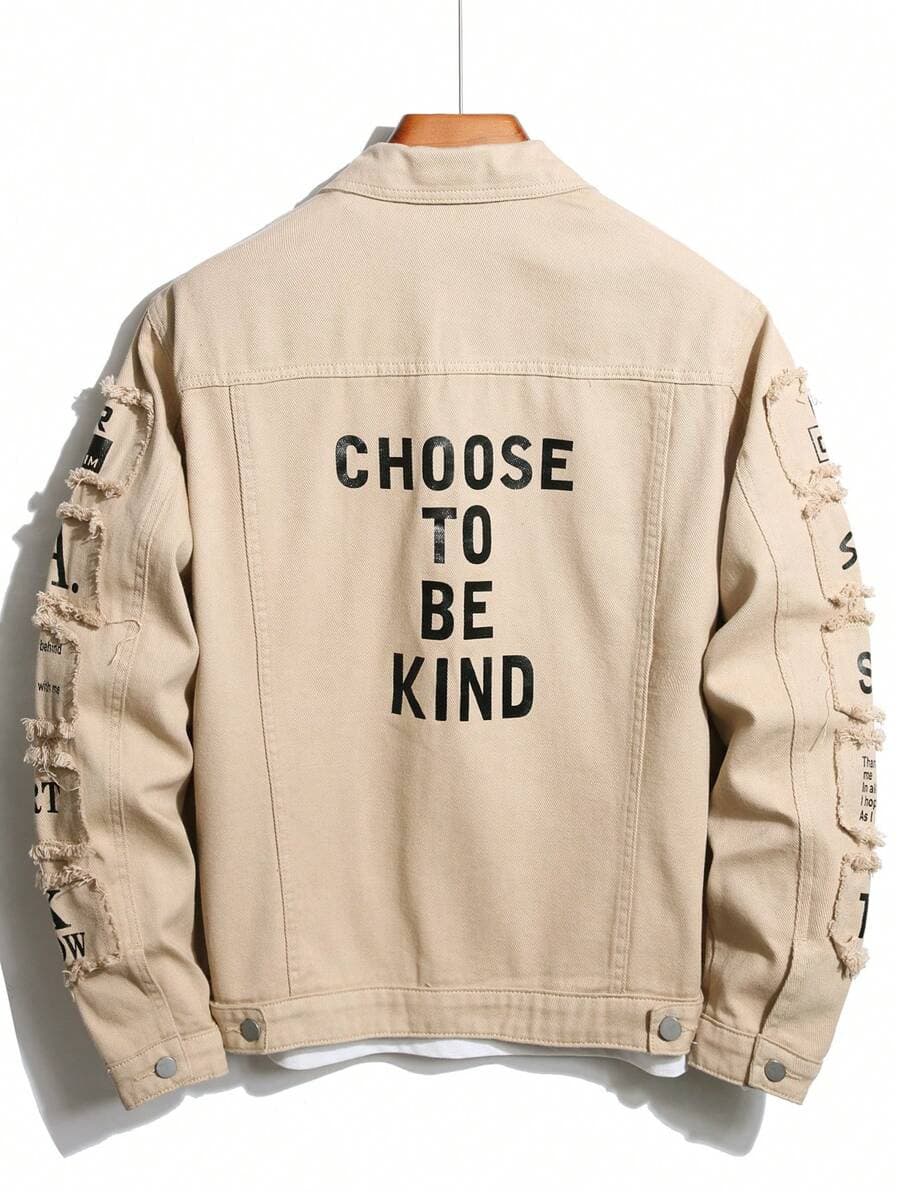 Men Graphic Denim Jacket alternative view