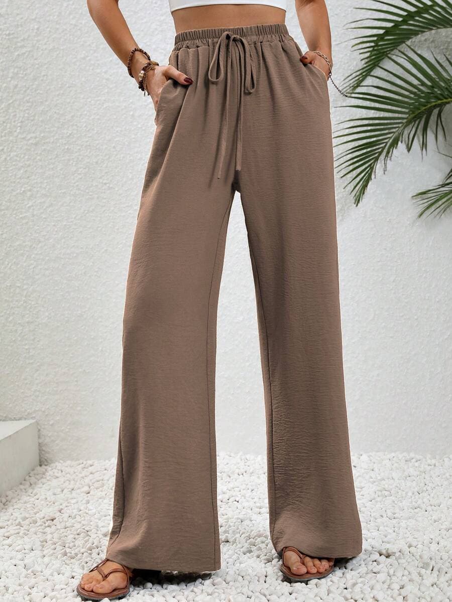 Womens Straight-Leg Loose Casual Trousers